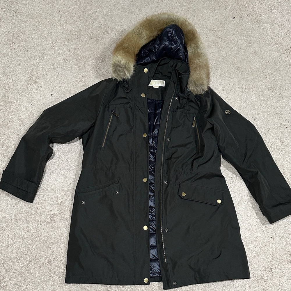 Michael Kors dark green women Jacket with Gold Buttons large